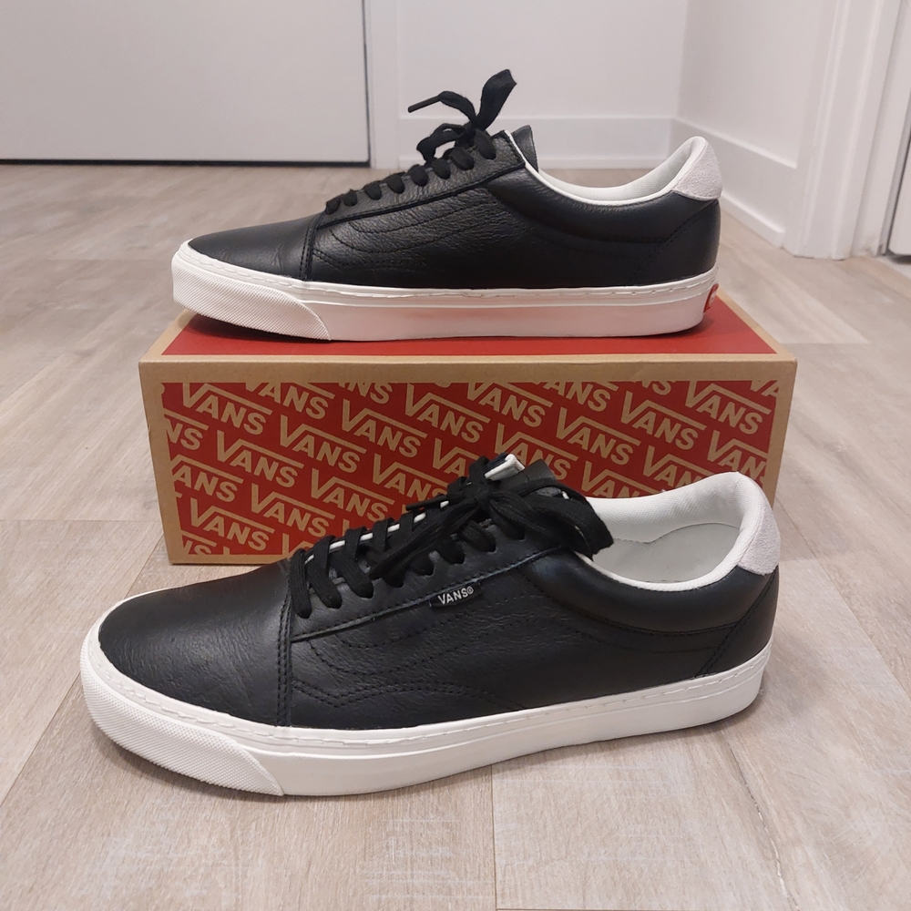 Vans Old School Lux  Black Leather Sneakers
